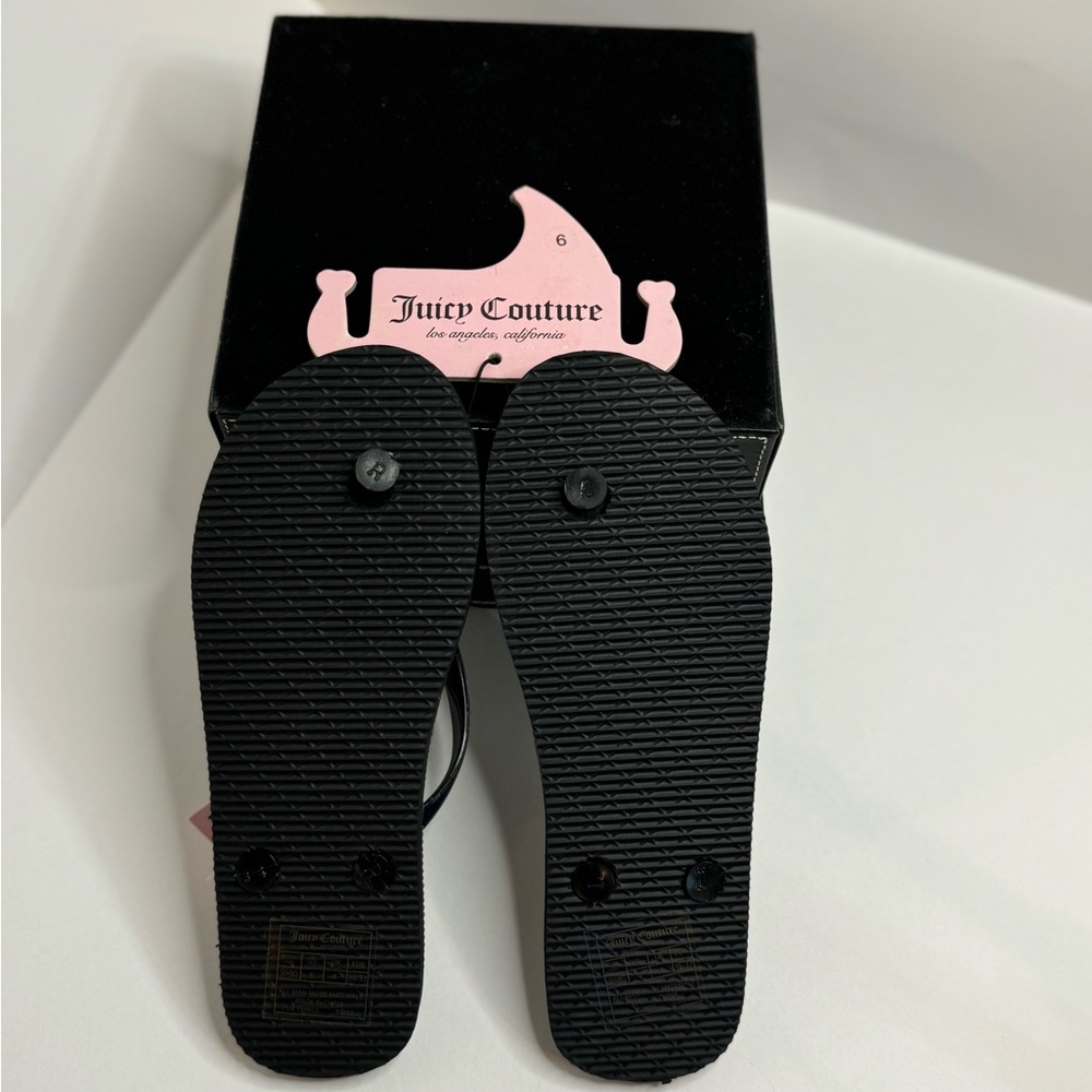 Black Iridescent Sparkly Bling Sandals  Flip Flops size 6 M NWT - Picture 5 of 8